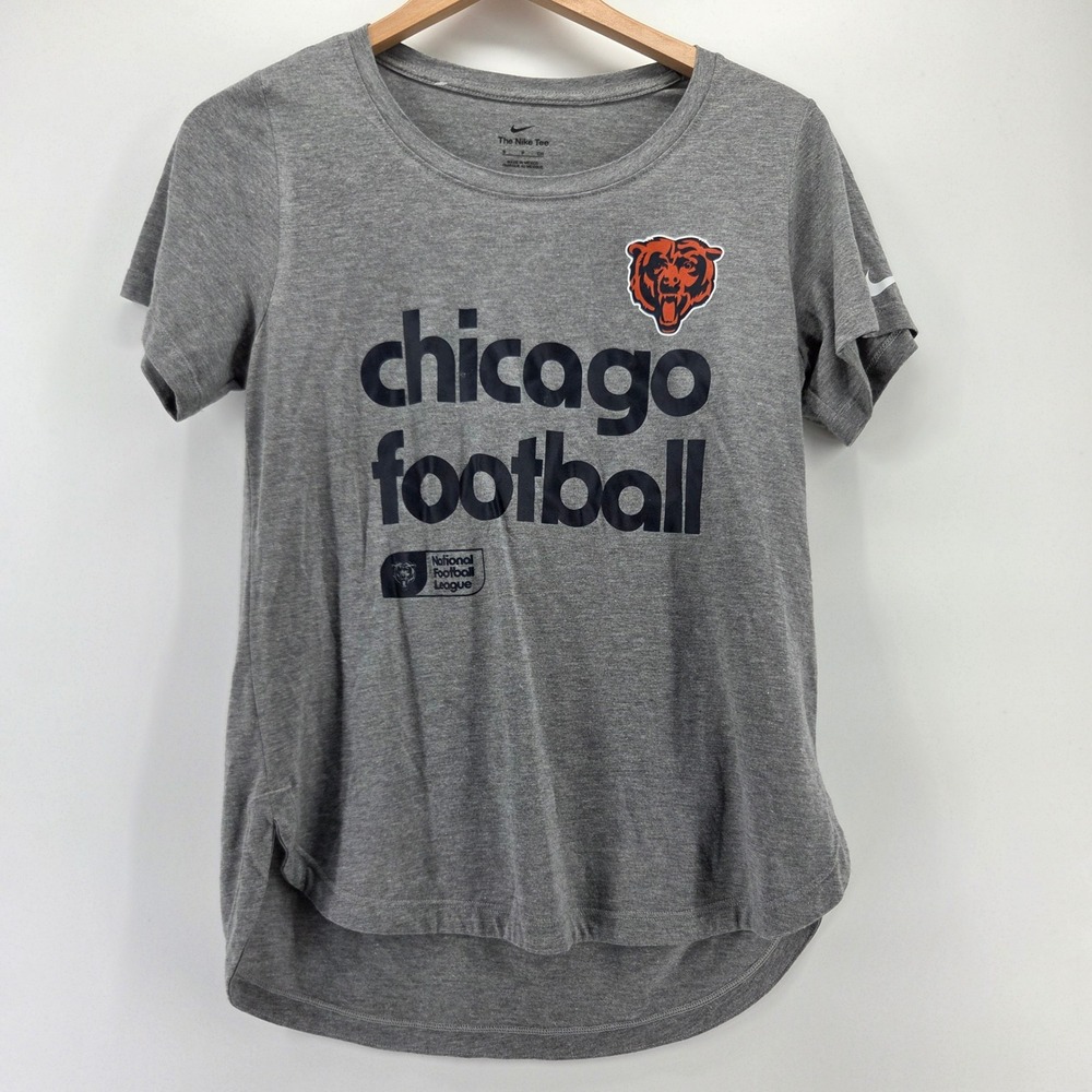 Nike Chicago Football Bears T-Shirt Womens Small Gray Heathered NFL Tee